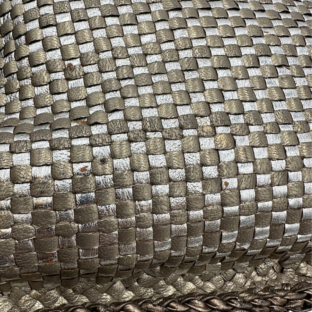 Satchel Madras Prada in pelle intrecciata