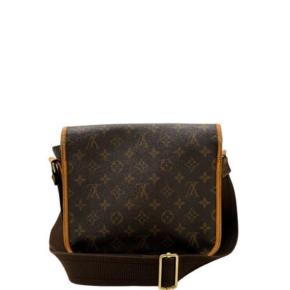 retro Borsa Messenger Bosphore Louis Vuitton in canvas marrone monogram con finiture in vacchetta naturale, tracolla in tessuto regolabile e parti metalliche dorate, di lusso, originale, usata. 