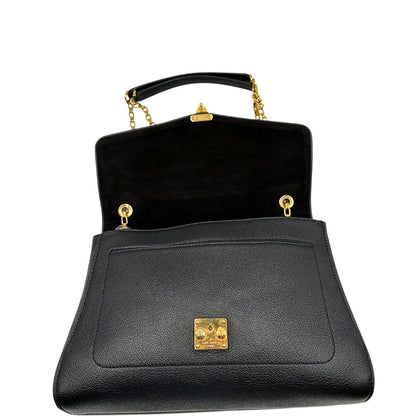 interno Borsa Louis Vuitton in pelle nera monogram Empreinte con parti metalliche dorate; munita di una tracolla scorrevole in catena con spallaccio in pelle, di lusso, originale, ottime condizioni.