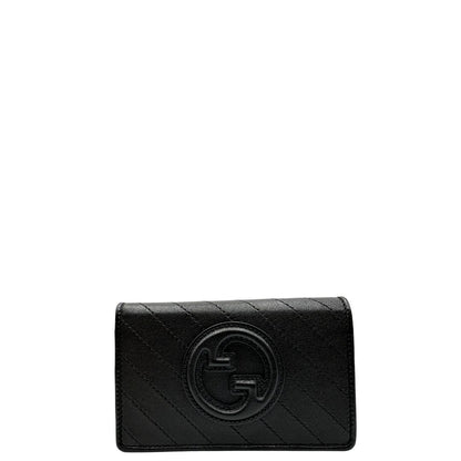 front Portafoglio Gucci in pelle nera e parti metalliche argentate; impreziosito da iconico logo Blondie sul front. Completo di corredo, di lusso, originale, ottime condizioni. 