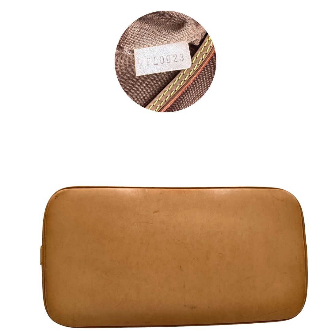 base Borsa Louis Vuitton in canvas marrone monogram con finiture in vacchetta naturale e parti metalliche dorate; munita di doppi manici stondati, da portare a mano. Completa di chiavi e lucchetto, di lusso, originale, ottime condizioni. 