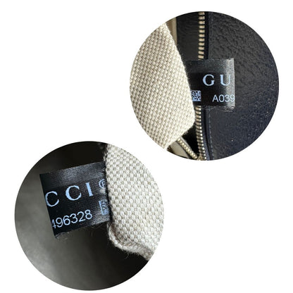  Borsa Gucci in canvas GG monogram beige con finiture in pelle blu e parti metalliche argentate; munita di doppi manici stondati e una tracolla in tessuto Gucci Web blu e rossa, amovibile e regolabile. Completa di dustbag, di lusso, originale, eccellenti condizioni, usata.