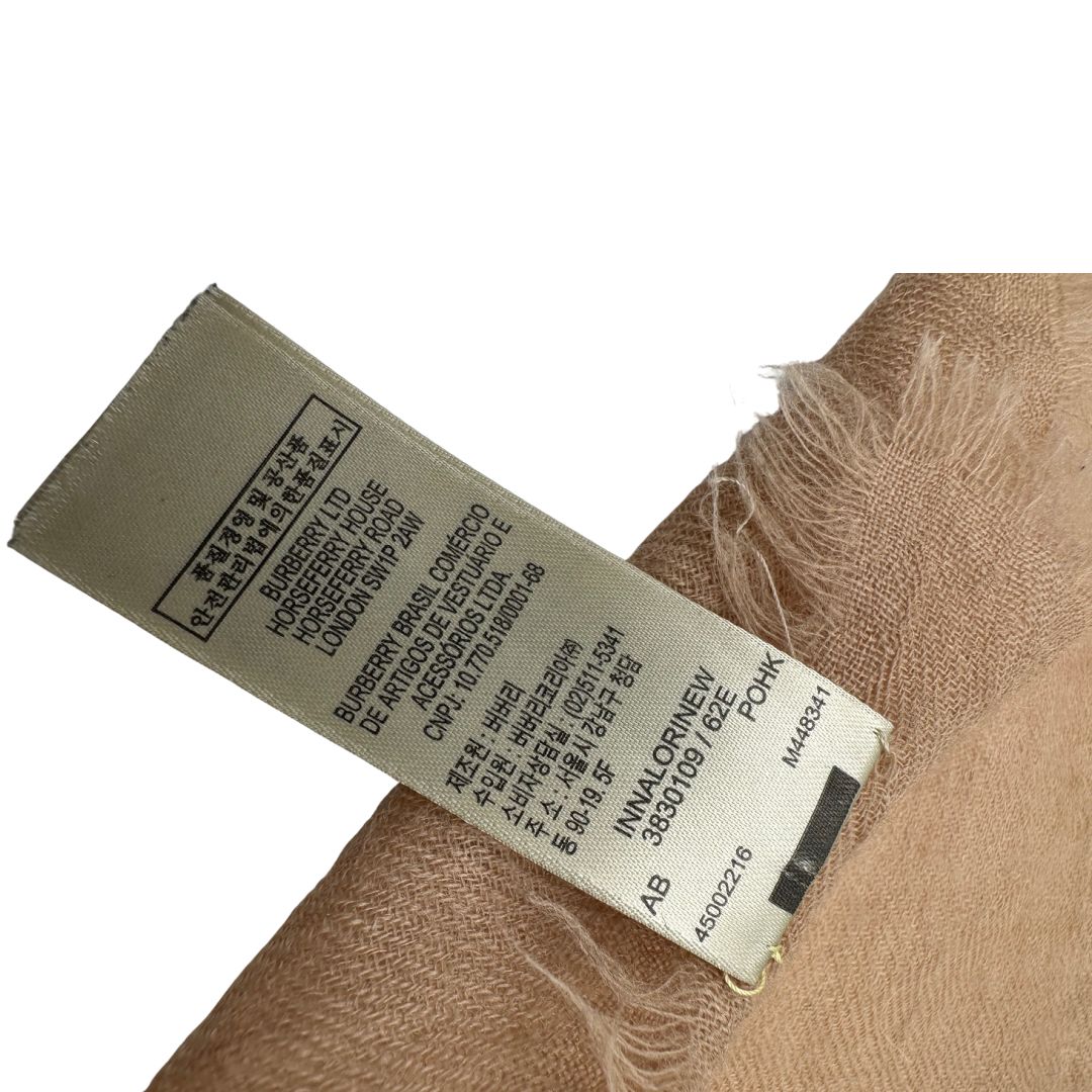 Scialle Burberry 100% lana trama tartan sui toni del beige, di lusso, originale, ottime condizioni.