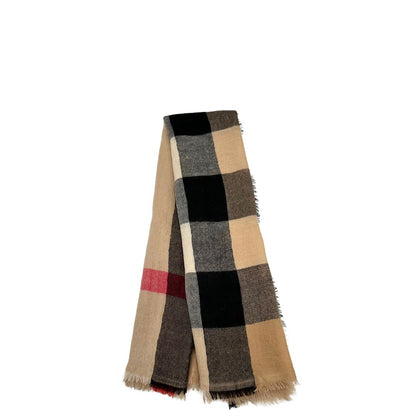 Scialle Burberry 100% lana trama tartan sui toni del beige, di lusso, originale, ottime condizioni.