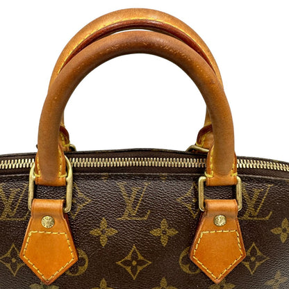 manici  Borsa Louis Vuitton in canvas marrone monogram con finiture in vacchetta naturale e parti metalliche dorate; munita di doppi manici stondati, da portare a mano, di lusso, originale, ottime condizioni. 