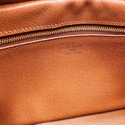 interno Borsa Louis Vuitton in canvas marrone monogram con finiture in vacchetta naturale e parti metalliche dorate; munita di una tracolla regolabile, di lusso, originale, ottime condizioni. 