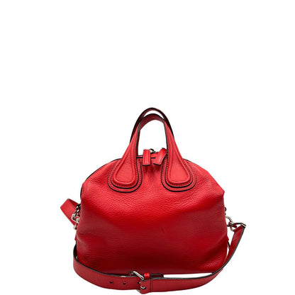 retro Borsa Nightingale Givenchy in pelle rossa con parti metalliche argentate; munita di doppi manici e una tracolla amovibile e regolabile, di lusso, originale, ottime condizioni. 