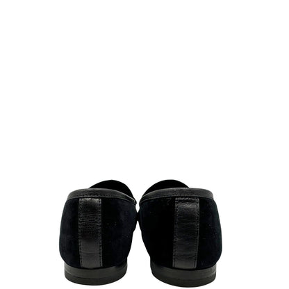 Mocassini Gucci in velluto nero con dettaglio Horsebit dorato. Completi di corredo, di lusso, originale, usata.