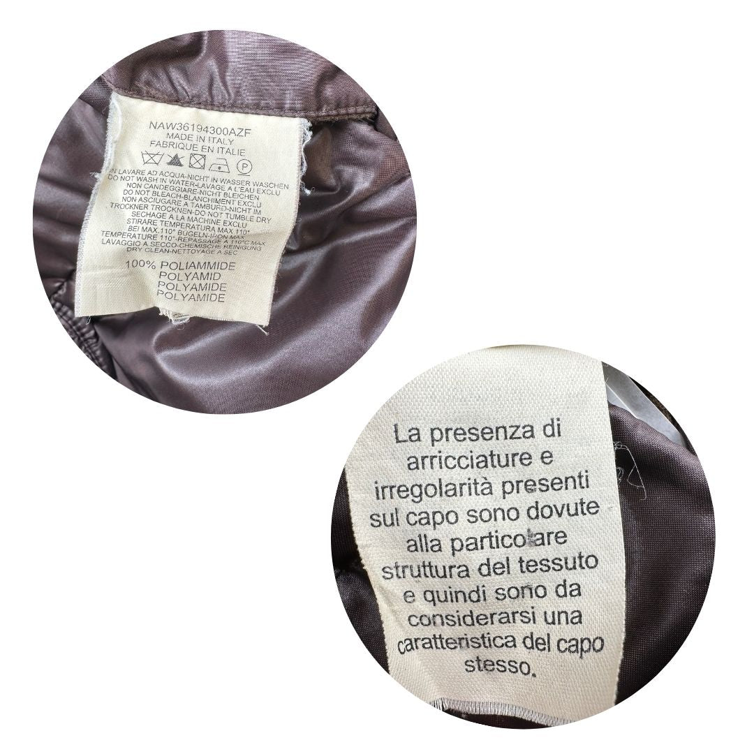 etichette Piumino Fay marrone in 100% poliammide munito di una cintura in vita e chiusura con cerniera e bottoni, di lusso, originale, ottime condizioni.