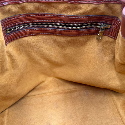  Secchiello Noé Louis Vuitton in pelle Epi cognac con parti metalliche dorate e manico regolabile con fibbia 