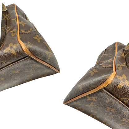 angoli  Borsa Louis Vuitton in canvas marrone monogram con finiture in vacchetta naturale e parti metalliche dorate; munita di doppi manici, di lusso, originale, ottime condizioni. 