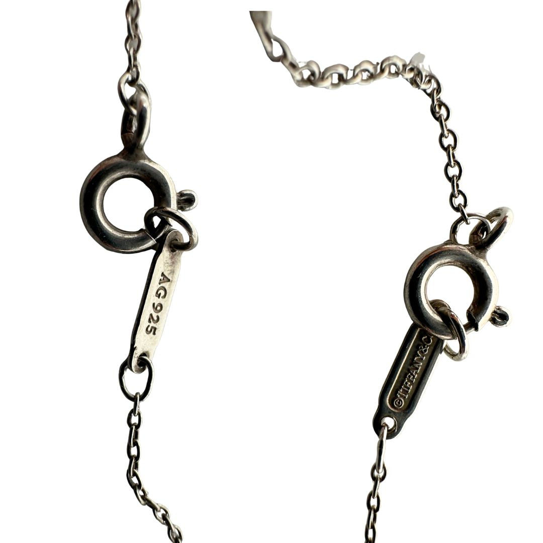 Collana Tiffany&Co. della collezione Return To Tiffany in argento 925 con doppio ciondolo cuore. Completa di scatola e sacchetto, di lusso, originale, ottime condizioni.