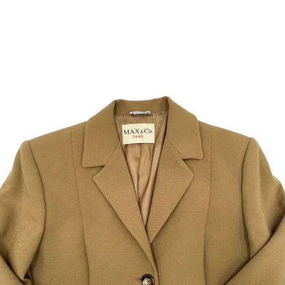 Cappotto MAX&Co. in 54% poliestere, 44% lana vergine e 2% elastan color cammello, di lusso, originale, ottime condizioni.