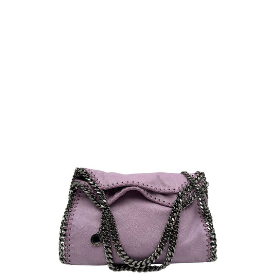 front Borsa Stella McCartney Falabella in tessuto vegano lilla con parti metalliche argentate. Completa di dustbag, di lusso, ottime condizioni, usata. 
