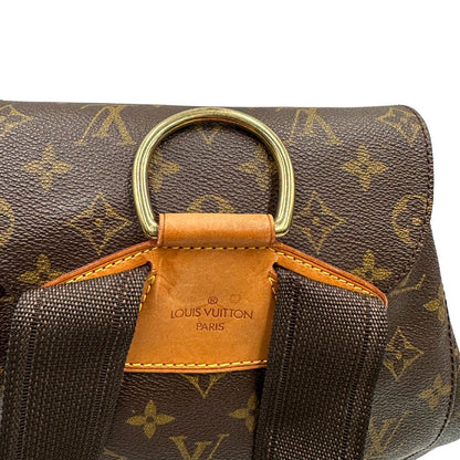 Zaino LV in canvas marrone monogram con finiture in vacchetta naturale e parti metalliche dorate; munito di due bretelle in tessuto tono su tono. Completo di dustbag, di lusso, originale, ottime condizioni. 