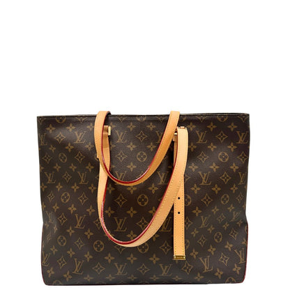 Retro di una Borsa Louis Vuitton Mezzo in canvas marrone monogram con finiture in vacchetta naturale e parti metalliche dorate; munita di doppi manici Leggermente regolabili. Indossabile a spalla. Originale, usato, di lusso, in ottime condizioni.