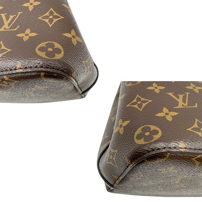 angoli Borsa Louis Vuitton in canvas marrone monogram con finiture in pelle nera e parti metalliche dorate; munita di una tracolla regolabile e amovibile, indossabile a spalla o a tracolla. Completa di dustbag, di lusso, originale, ottime condizioni. 
