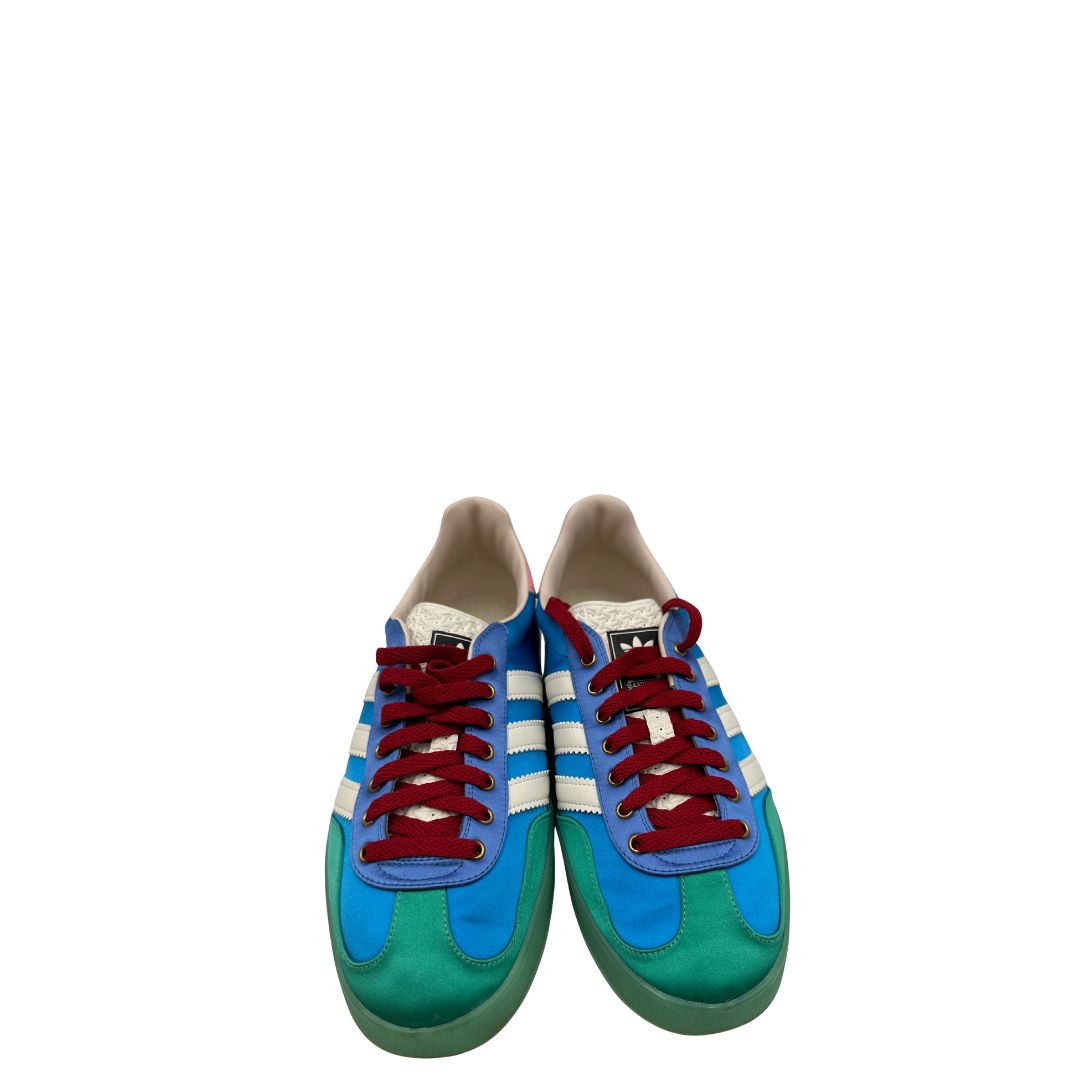  Scarpe Gazzelle Gucci x Adidas in raso e pelle multicolore. Munite di corredo, di lusso, originali, ottime condizioni.