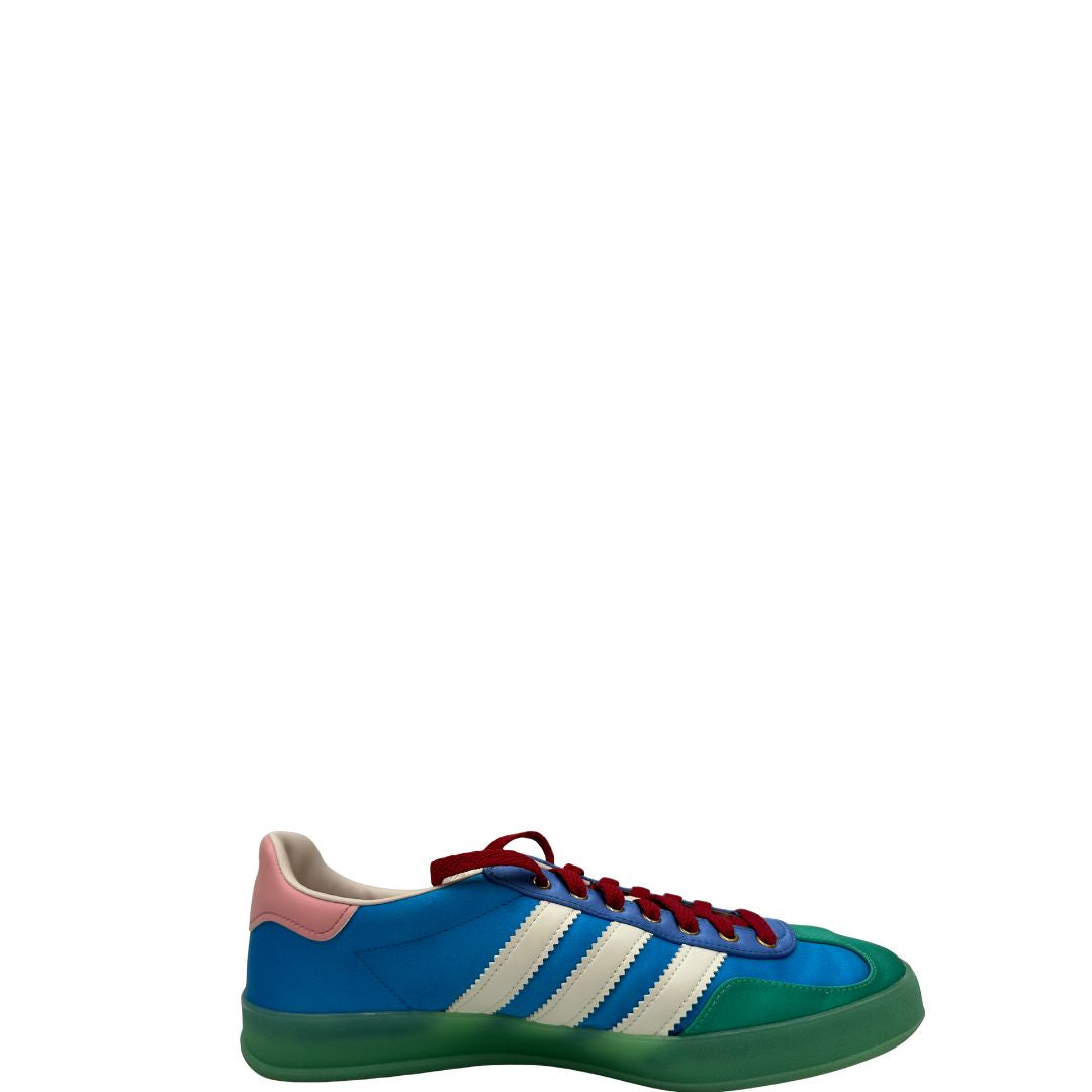  Scarpe Gazzelle Gucci x Adidas in raso e pelle multicolore. Munite di corredo, di lusso, originali, ottime condizioni.