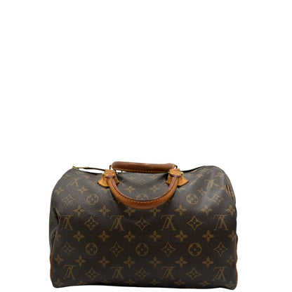 retro Borsa Louis Vuitton in canvas marrone monogram con finiture in vacchetta naturale e parti metalliche dorate; munita di doppi manici stondati. Completa di dustbag, lucchetto e chiavi, di lusso, originale, ottime condizioni. 