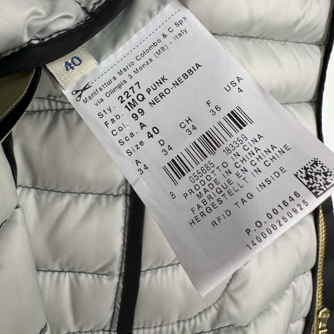 Piumino Colmar in 100% poliestere nero con cerniera dorata, di lusso, originale, ottime condizioni.