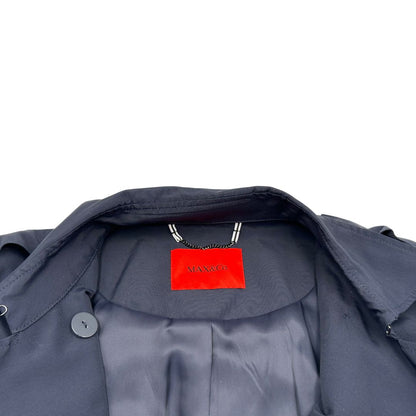 Trench Max&Co blu in 35% cotone e 35% poliammide con chiusura a doppio petto e cintura in vita, di lusso, originale, ottime condizioni.