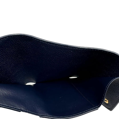 interno Portafoglio Louis Vuitton in pelle blu monogram Empreinte con parti metalliche dorate. Completo di scatola, di lusso, originale, ottime condizioni. 