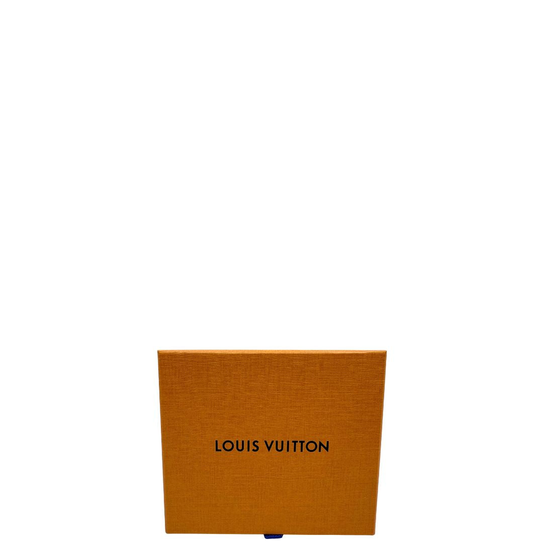 scatola Portafoglio Louis Vuitton in pelle blu monogram Empreinte con parti metalliche dorate. Completo di scatola, di lusso, originale, ottime condizioni. 