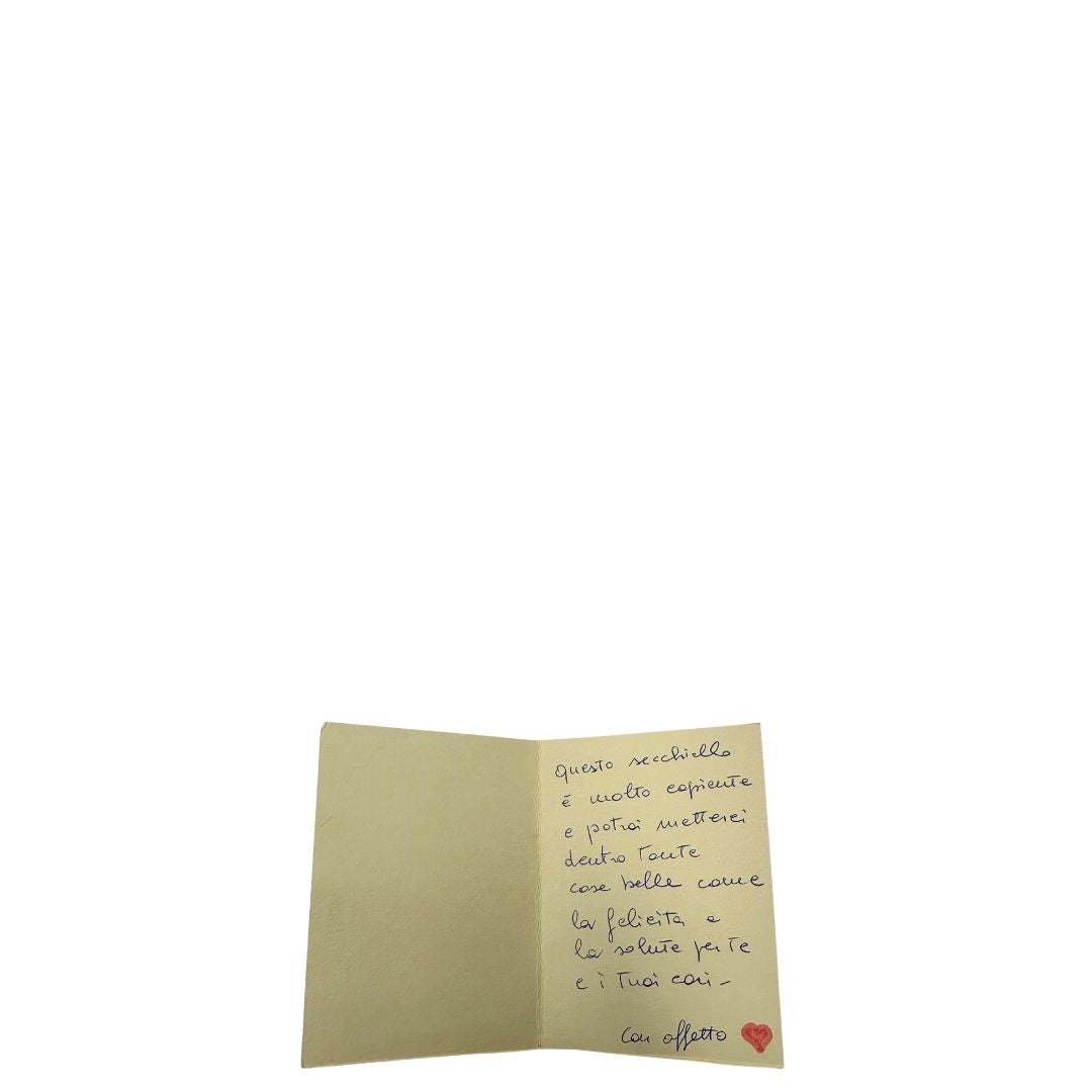 Charm Louis Vuitton in metallo argentato e dorato con iconica forma del classico fiore della maison. Full set, di lusso, originale, usato.