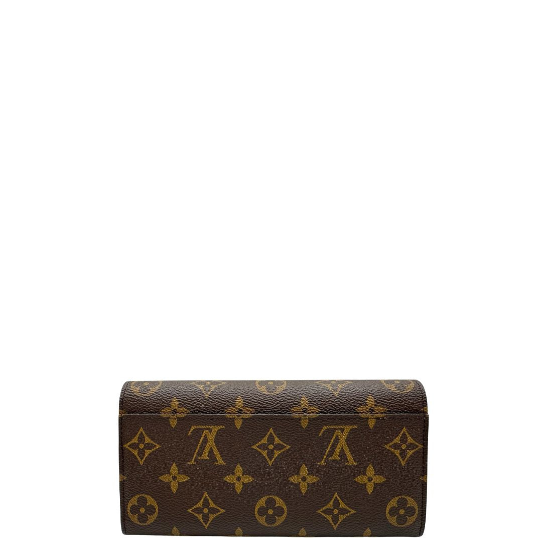 retro Portafoglio Louis Vuitton in canvas marrone monogram con parti metalliche dorate. Full set, di lusso, originale, eccellenti condizioni. 