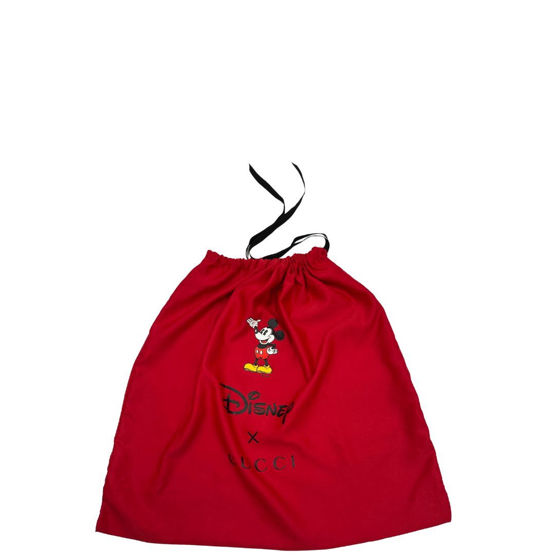 dustbag Borsa Gucci  in canvas GG mini marrone con finiture in pelle tono su tono e parti metalliche dorate; stampa di topolino sul canvas, munita di una tracolla regolabile. Completa di dustbag, di lusso, eccellenti condizioni, usata. 