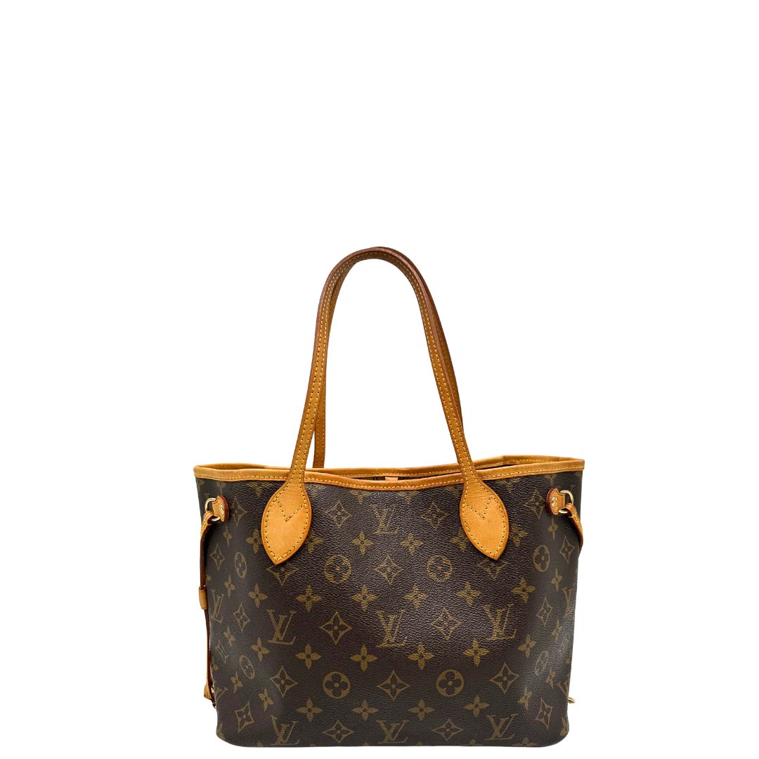 front Borsa Louis Vuitton in canvas marrone monogram con finiture in vacchetta naturale e parti metalliche dorate; munita di doppi manici, indossabile a spalla. Full set, di lusso, originale, ottime condizioni. 