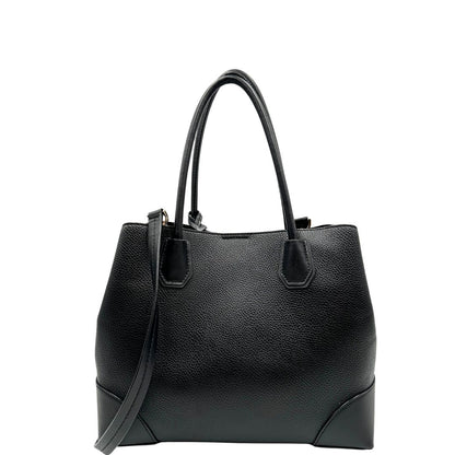 retro Borsa Michael Kors in pelle nera con parti metalliche dorate; munita di doppi manici e una tracolla amovibile e regolabile, di lusso, originale, ottime condizioni. 