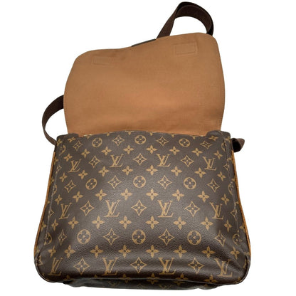 interno Cartella Louis Vuitton in canvas marrone monogram e parti metalliche dorate. Munita di una tracolla in tessuto regolabile, di lusso, originale, ottime condizioni, usata.