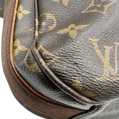 angolo Cartella Louis Vuitton in canvas marrone monogram e parti metalliche dorate. Munita di una tracolla in tessuto regolabile, di lusso, originale, ottime condizioni, usata. 