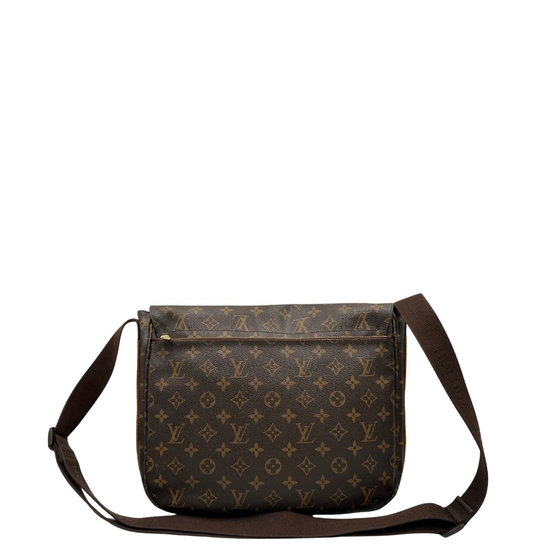 retro Cartella Louis Vuitton in canvas marrone monogram e parti metalliche dorate. Munita di una tracolla in tessuto regolabile, di lusso, originale, ottime condizioni, usata. 