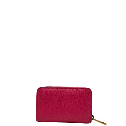 retro Portafoglio Gucci in pelle fucsia con dettagli Web verdi e rossi. Completo di scatola, di lusso, originale, ottime condizioni. 