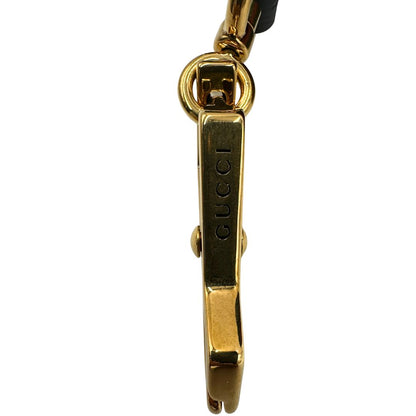 Tracolla Gucci in tessuto con iconica striscia web verde e rossa, con parti in pelle nera e parti metalliche dorate, di lusso, eccellenti condizioni.