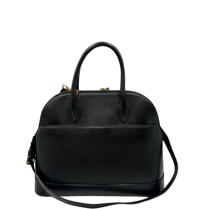 Retro di una Borsa Balenciaga in pelle martellata nera con parti metalliche dorate, munita di doppi manici e una tracolla amovibile e regolabile. Completa di dustbag e cartellini, lucchetto e chiavi. Originale, usata, di lusso, in ottime condizioni.