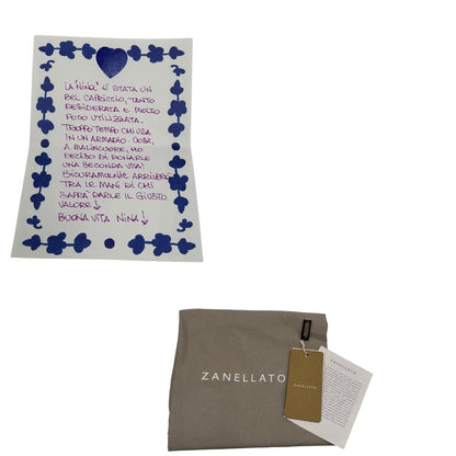 dustbag Borsa Zanellato Nina in pelle nera martellata con parti metalliche argentate; munita di una tracolla regolabile e amovibile e un manico singolo. Completa di dustbag, di lusso, originale, eccellenti condizoni 