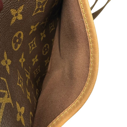 interno Borsa Messenger Bosphore Louis Vuitton in canvas marrone monogram con finiture in vacchetta naturale, tracolla in tessuto regolabile e parti metalliche dorate, di lusso, originale, ottime condizioni, usata.