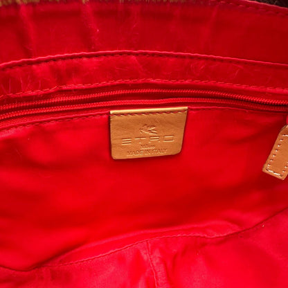 interno Borsa Etro in canvas multicolore trama Paisley con parti metalliche dorate e finiture in pelle; munita di una tracolla, di lusso, originale, ottime condizioni, usata. 