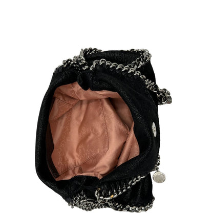 interno Borsa Stella McCartney Falabella in tessuto vegano nero con parti metalliche argentate. Completa di dustbag, di lusso, ottime condizioni, originale. 