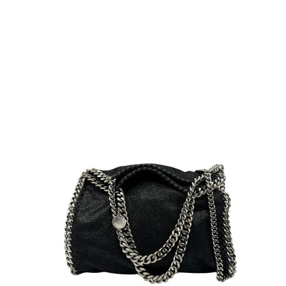 front Borsa Stella McCartney Falabella in tessuto vegano nero con parti metalliche argentate. Completa di dustbag, di lusso, ottime condizioni, originale.