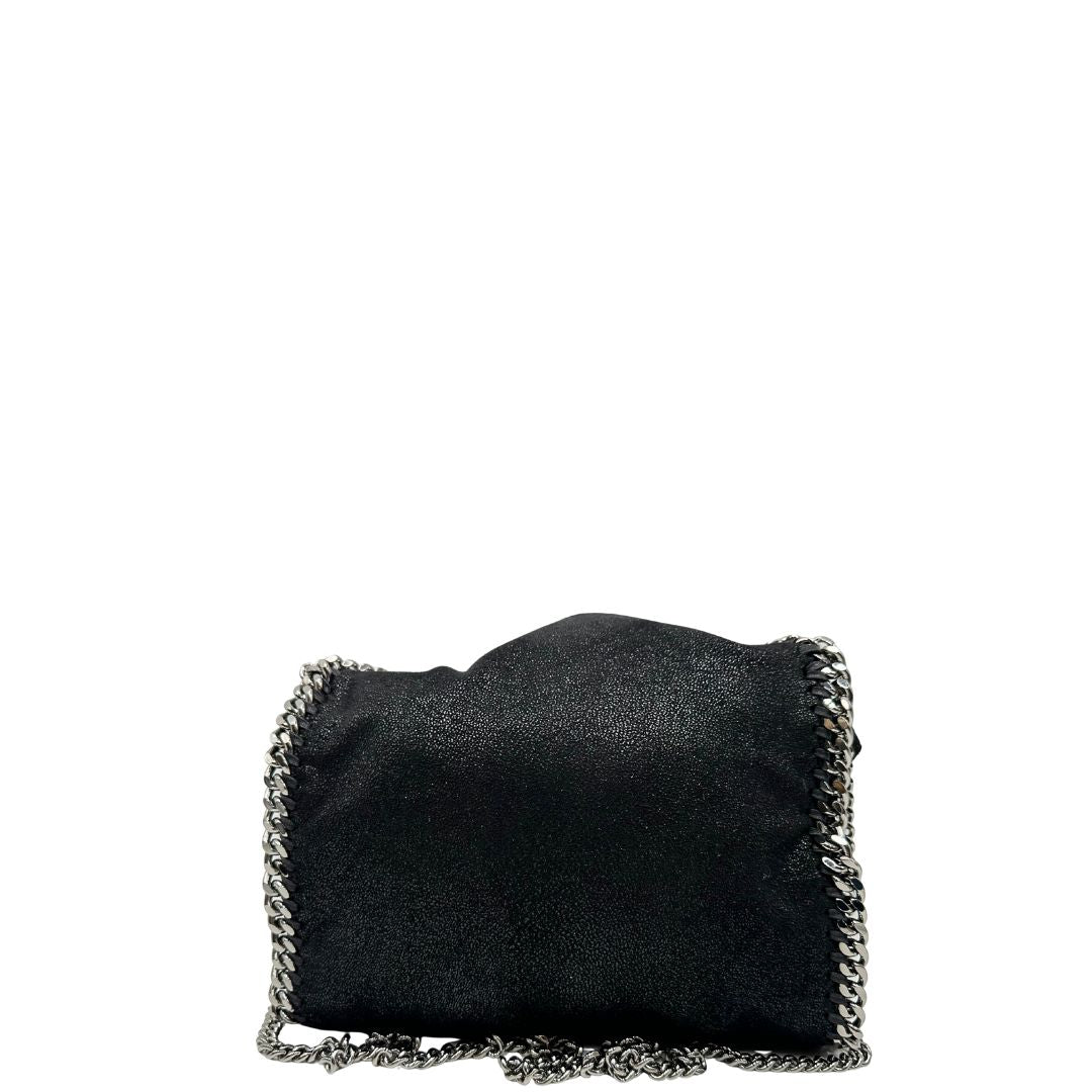 retro Borsa Stella McCartney Falabella in tessuto vegano nero con parti metalliche argentate. Completa di dustbag, di lusso, ottime condizioni, originale. 