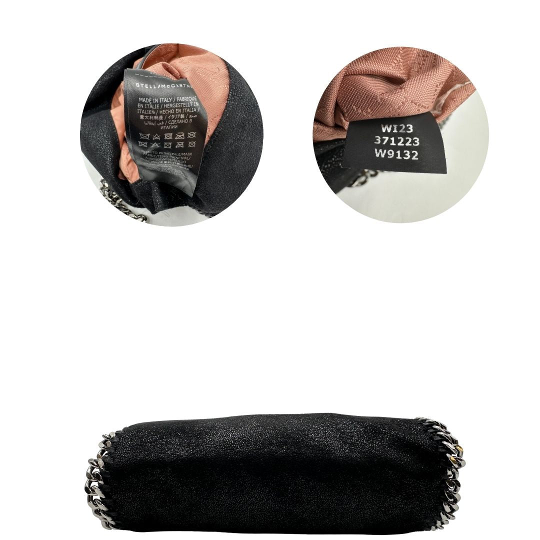 base Borsa Stella McCartney Falabella in tessuto vegano nero con parti metalliche argentate. Completa di dustbag, di lusso, ottime condizioni, originale.