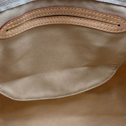 interno Borsa Speedy 30 Louis Vuitton in canvas Damier Azur con finiture in vacchetta naturale e parti metalliche dorate. Completo di lucchetto, chiavi e corredo, di lusso, originale, ottime condizioni, usata. 