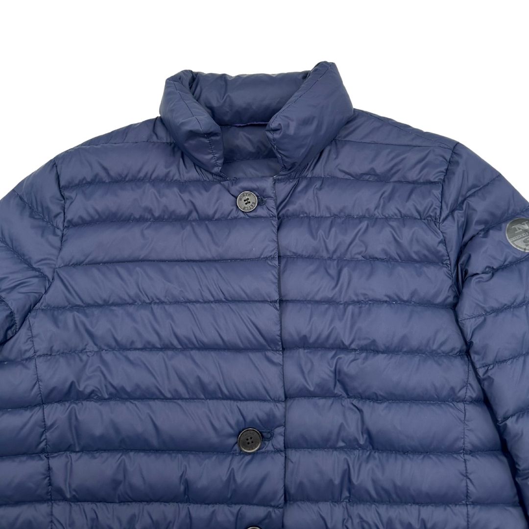  Piumino North Sails in 100% poliammide blu trapuntato, di lusso, originale, ottime condizioni, usato.