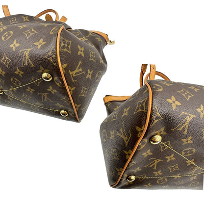 angoli  Borsa Louis Vuitton in canvas marrone monogram con finiture in vacchetta naturale e parti metalliche dorate; munita di doppi manici regolabile, da portare a mano o a spalla. Dotata di dustbag, di lusso, originale, ottime condizioni, usata. 