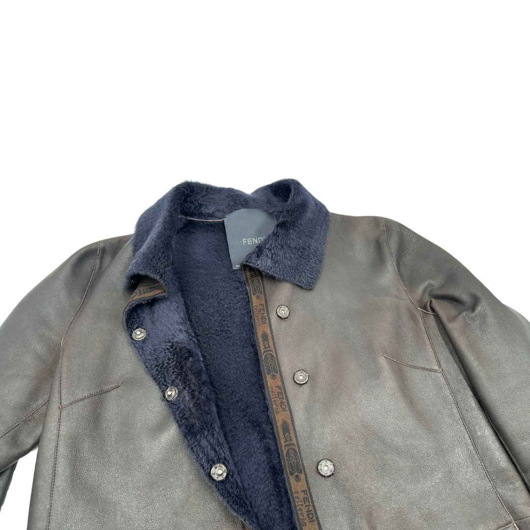Cappotto in pelle Fendi marrone tg. 40
